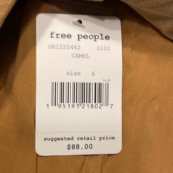 NWT Free People Leather skirt with belt size 6 - Picture 6 of 9